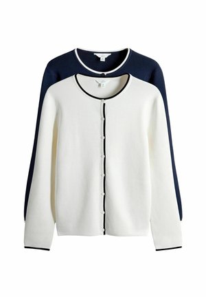 REGULAR FIT - 2 PACK - Cardigan - navy blue ecru