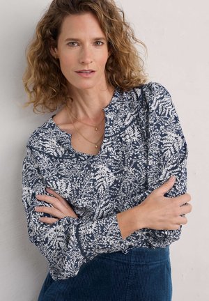 Seasalt Cornwall Blouse - navy pressed fern sea cave