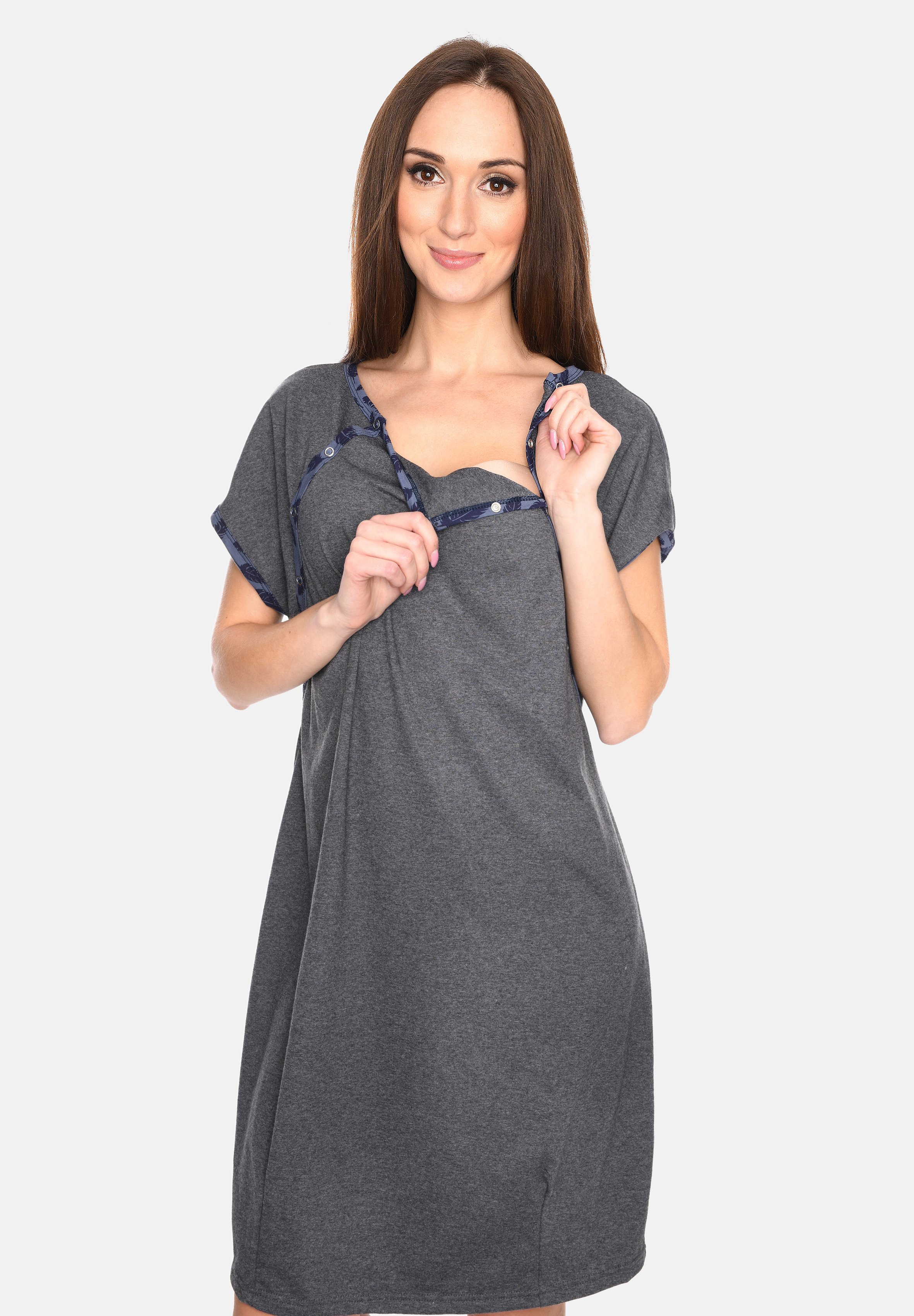 Mija 2in1 Stillnachthemd & Umstandsnachthemd Nora - Baumwolle Made In EU