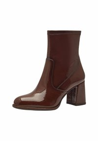 Tamaris Kotníkové boty - brown patent