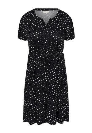 Kaffe Curve, KCMELLA JERSEY - Jerseykleid - black deep chalk dot