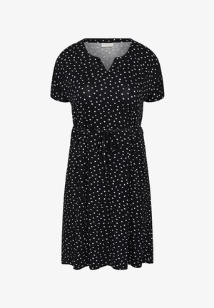 Kaffe Curve, KCMELLA JERSEY - Jerseykleid - black deep chalk dot