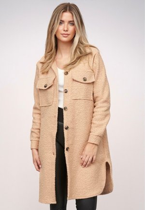 WITH BUTTONS AND CHEST POCKETS - Classic coat - beige