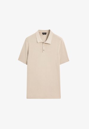 Massimo Dutti LIGHTWEIGHT TEXTURED SHORT SLEEVE - Polo shirt - khaki