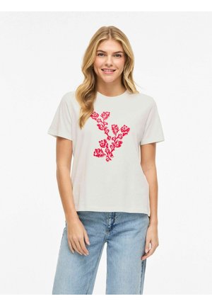 VISYBILLA RUNDHALS - T-shirt imprimé - snow white