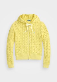 CABLE KNIT COTTON FULL ZIP HOODIE - Chaqueta de punto - fall yellow