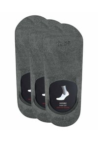 Grijze hoge enkelsokken met een anti-slip systeem. Zacht materiaal, naadloos ontwerp en een ronde teen. Verpakking van drie paar.