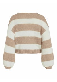 VILA GESTREIFTER - Strickpullover - cloud dancer