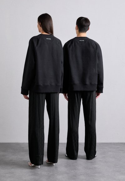 MARINE SERRE MOON SUN DRAWSTRING TROUSERS UNISEX - Auduma bikses - black