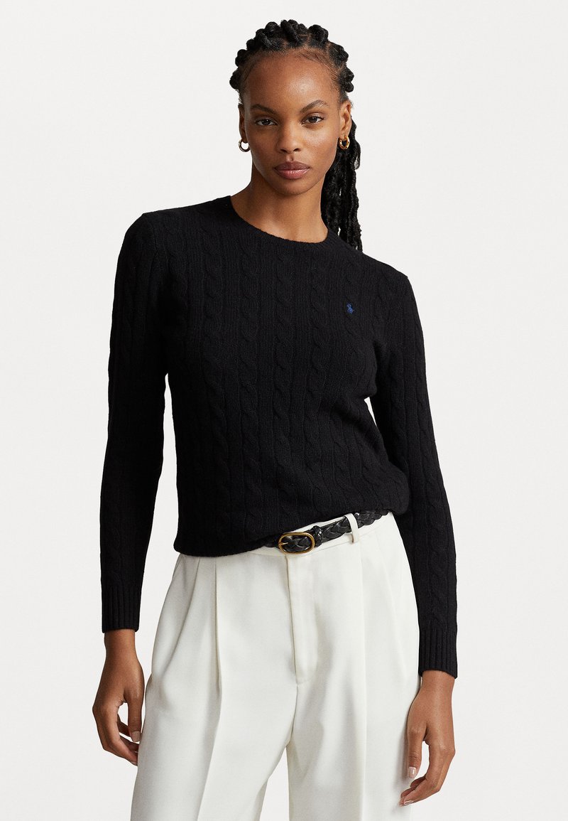 Polo Ralph Lauren - CABLE KNIT WOOL CASHMERE JUMPER - Pulover - black, Povečajte