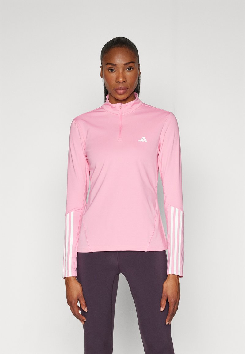 adidas Performance - HYPERGLAM TRAINING QUARTER ZIP TOP - Hosszú ujjú felső - bliss pink/white, Nagyítás