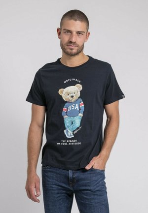 Ritchie Jeans COL ROND JOULIO - T-shirt imprimé - bleu marine