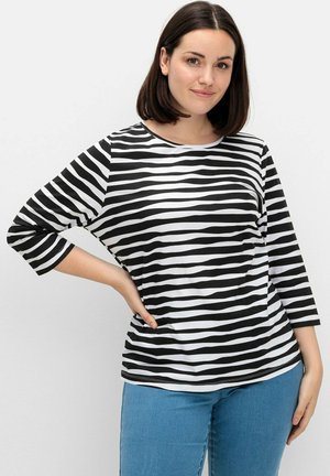 Sheego, Long sleeved top - schwarz gestreift