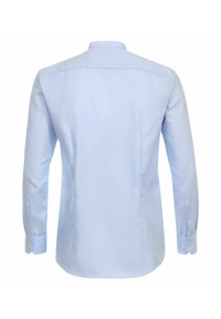 Lichtblauwe lange mouwen overhemd, slim fit, effen textuur, met een button-down kraag, afgeronde zoom, met knopen bij de manchetten en de achterste yoke.