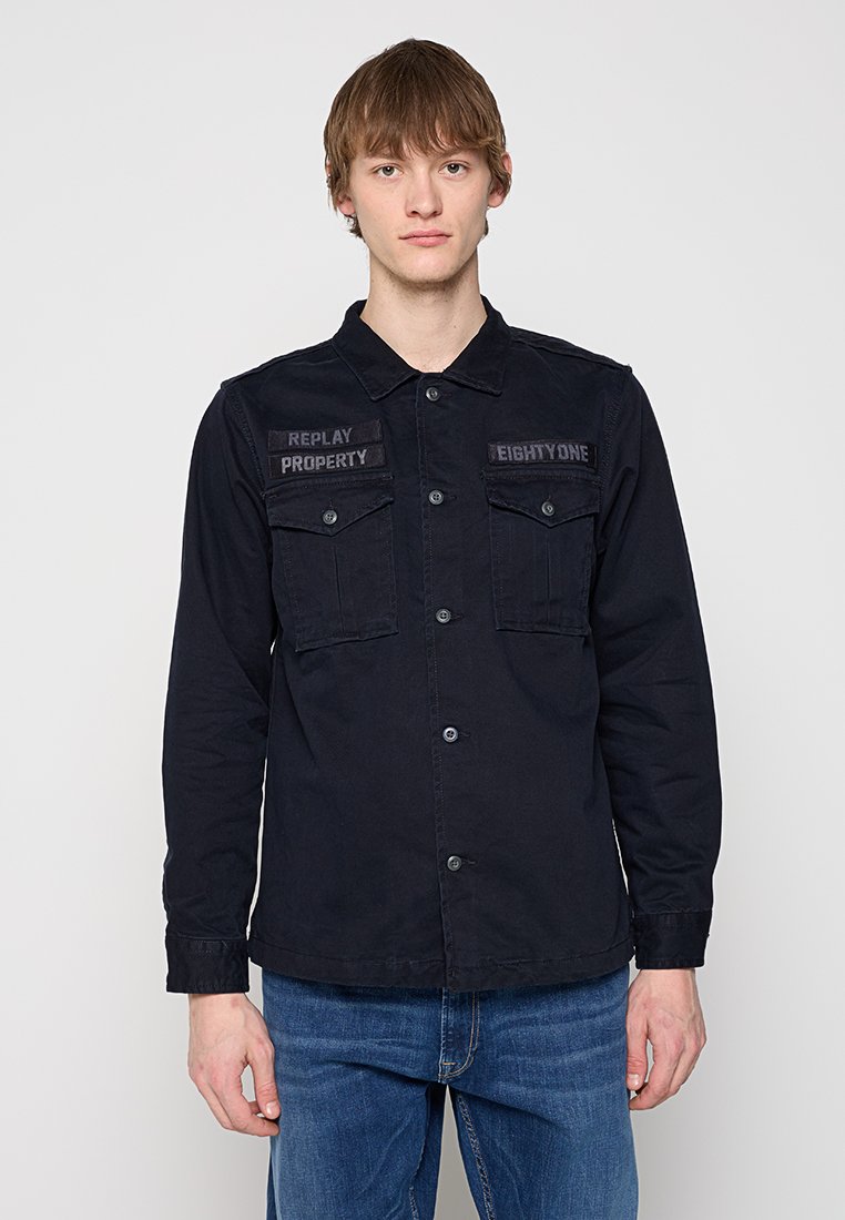 Replay Overhemd donkerblauw