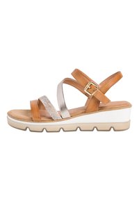 Marco Tozzi Wedge sandals - nut antic comb