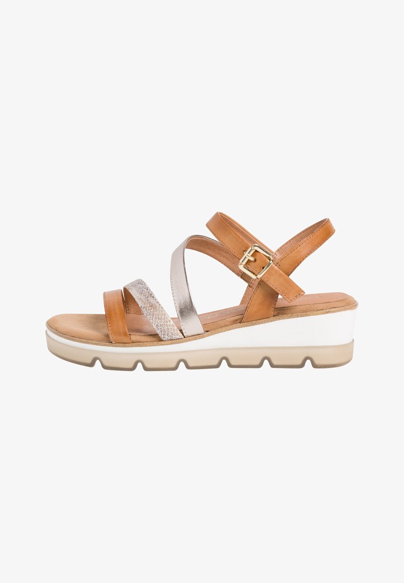 Marco Tozzi Wedge sandals - nut antic comb