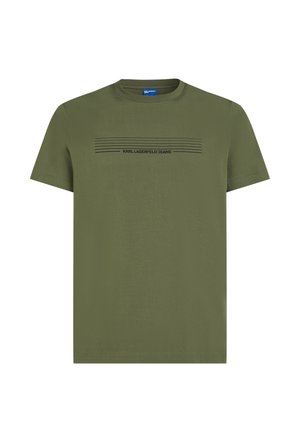 Karl Lagerfeld Jeans, SLIM FIT STRIPED LOGO - Μπλουζάκι με στάμπα - beetle