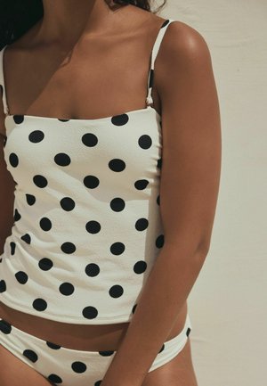 Next, TALL FIT - BANDEAU TANKINI TOP . - Vrchný diel bikín - white black polka dot