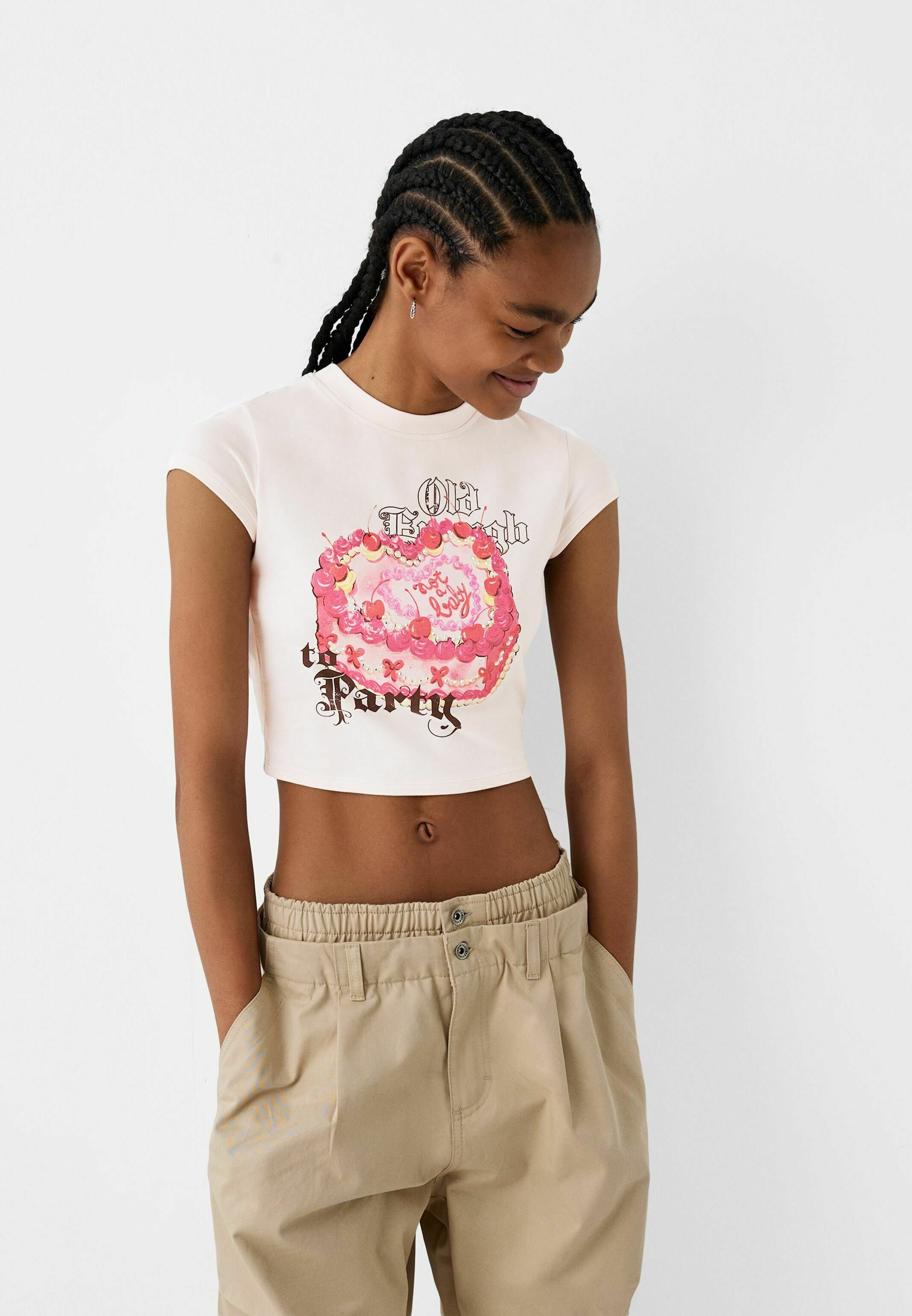 pink open back shirt