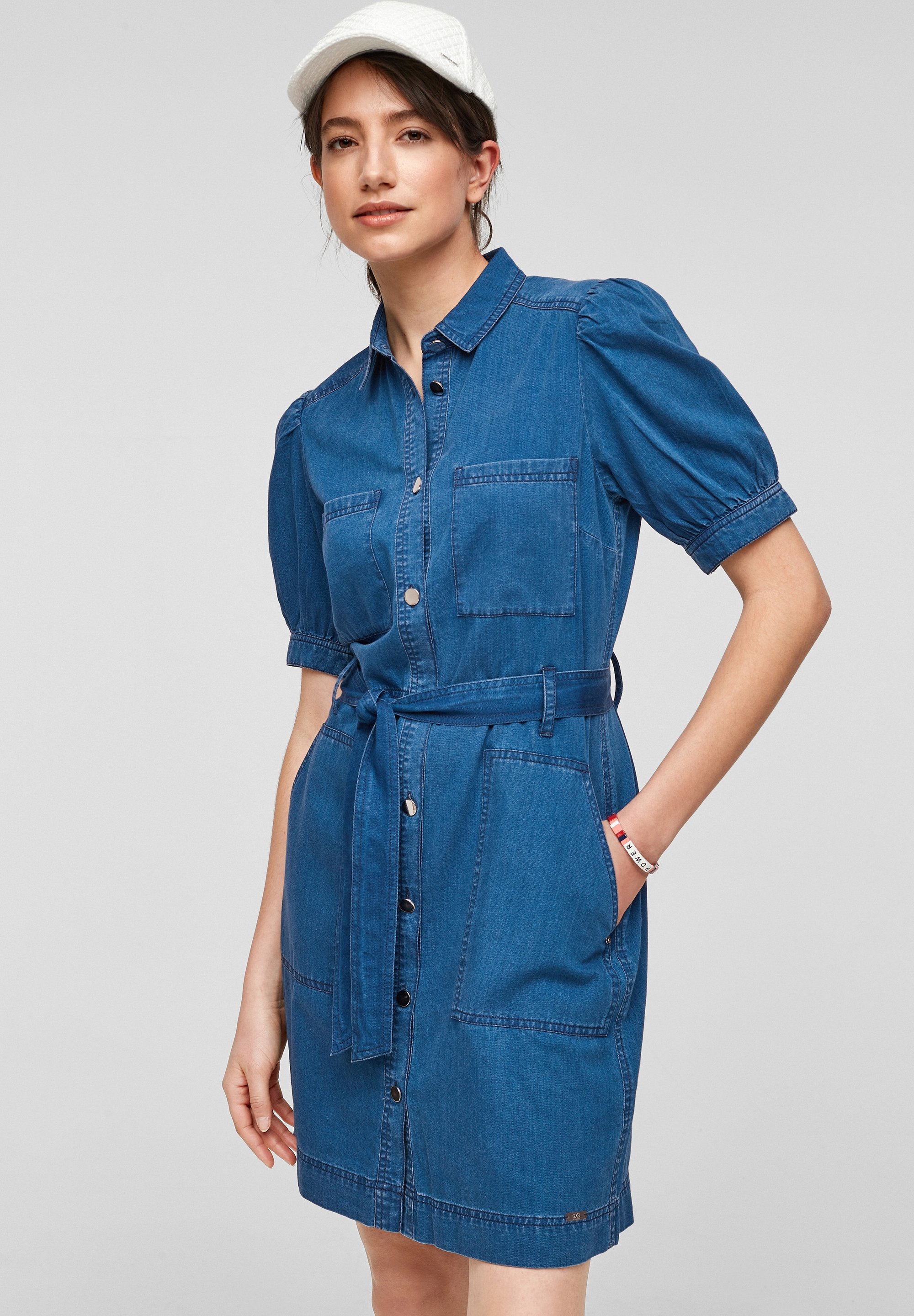 Qs By S Oliver Jeanskleid Blue Dark Denim Zalando De 