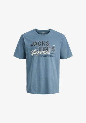 JJELOGO TEE O-NECK - Nyomott mintás póló - blue mirage