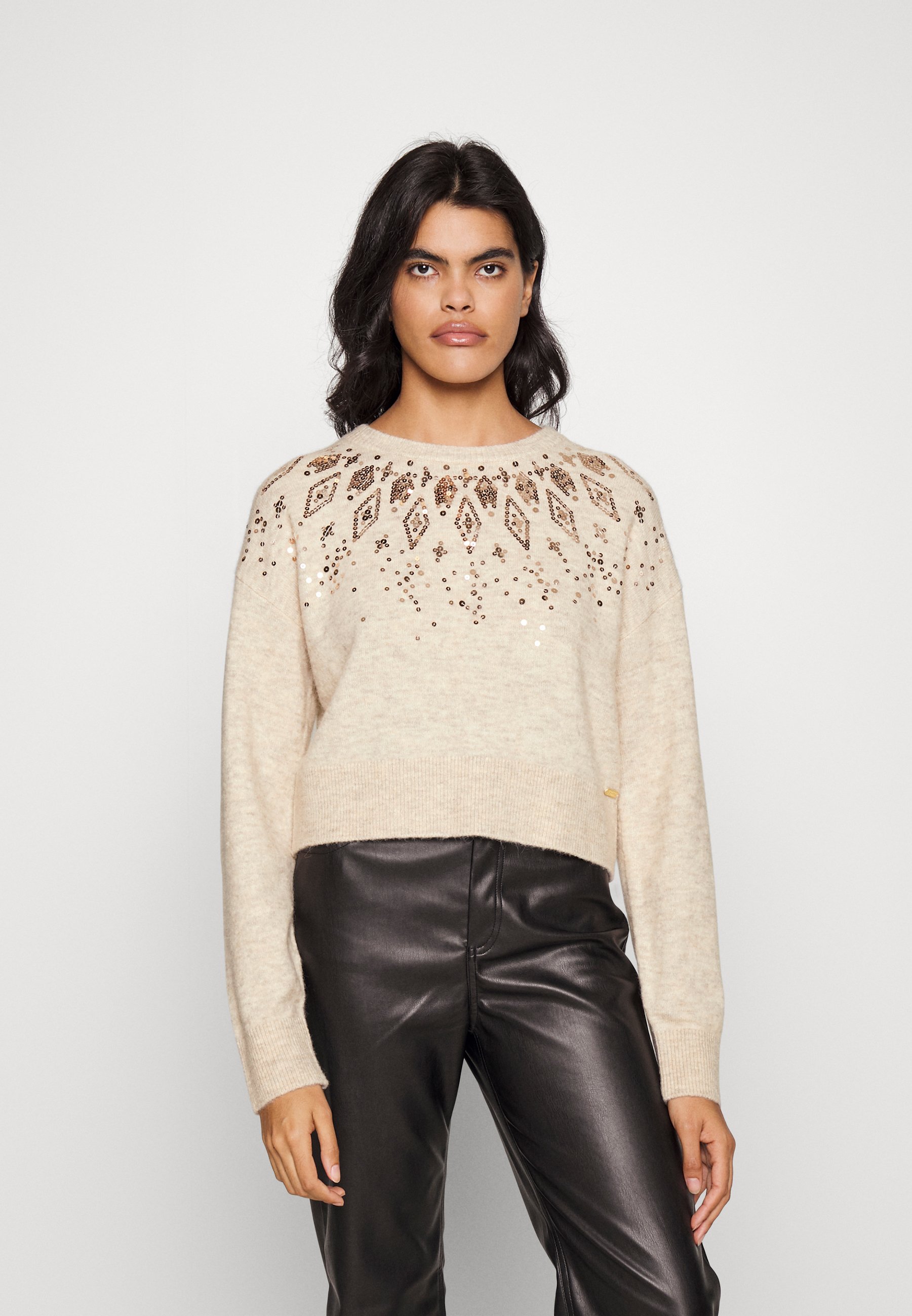 SEQUIN DETAILING - Jumper - cream 