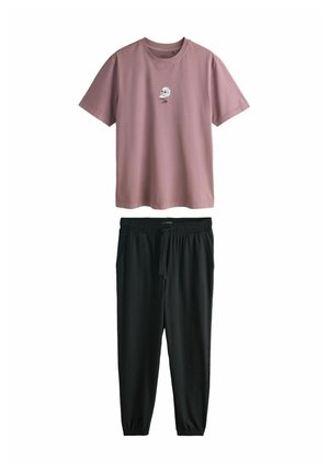 REGULAR FIT - SEMINAL LICENSE SHORT SLEEVE SET - Pyjama set - black/purple