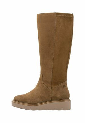 Laarzen met sleehak - camel suede