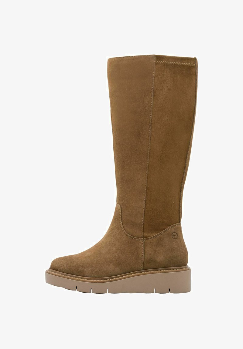 Tamaris Bottes compensées - camel suede