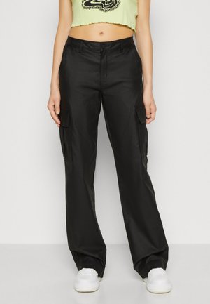 NMYOLANDA COATED - Pantaloni cargo - black