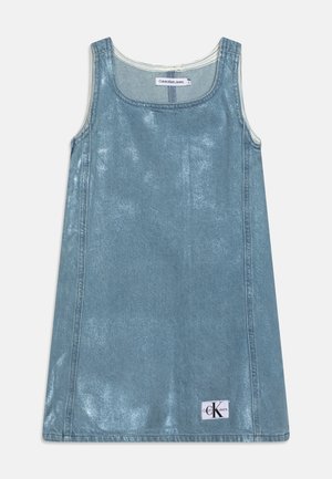 PINAFORE DRESS - Obleka iz džinsa - meta blue foil