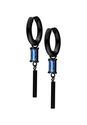 Earrings - metallfarbe schwarz kristallfarbe saphirblau