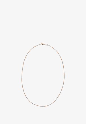 Rose gold og sølv snoet kæde halskæde. Har en kæde med lobster lukning og en glat tekstur, med skiftende metalliske farver hele vejen igennem.