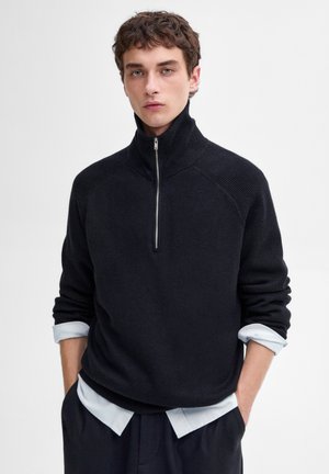 Massimo Dutti MOCK NECK - Maglione - dark blue