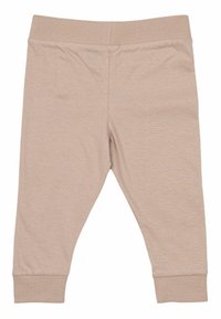 Beiga baby leggings med en mjuk textur, smal passform och ribbad elastisk midja. Har åtsittande fotledsmuddar, lämpliga för lager-på-lager eller att bära ensamma.
