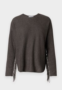 CURVED SWEATER FRINGES - Džemper - cacao