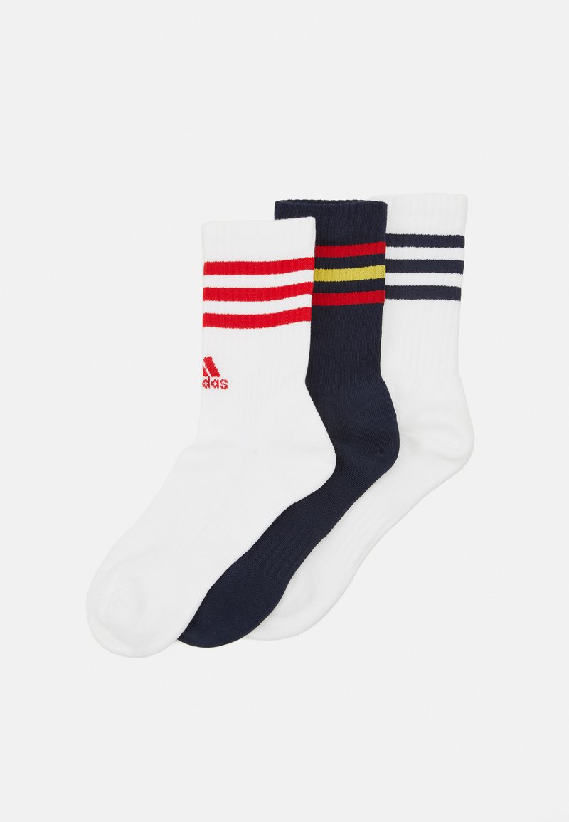 adidas Performance UNISEX 3 PACK - Calcetines de deporte - white/legend ink/white/better scarlet