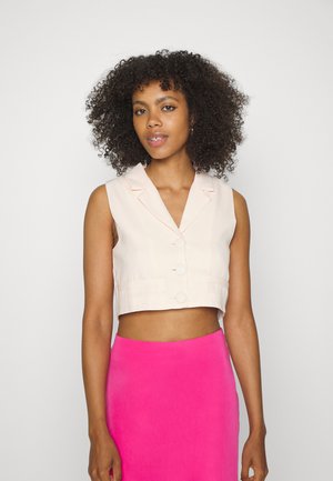 HALTER CROPPED BOXY WAISTCOAT - Top - cream
