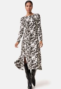 Taifun MIT SEITLICHEM RAFF-DETAIL - Freizeitkleid - offwhite gemustert