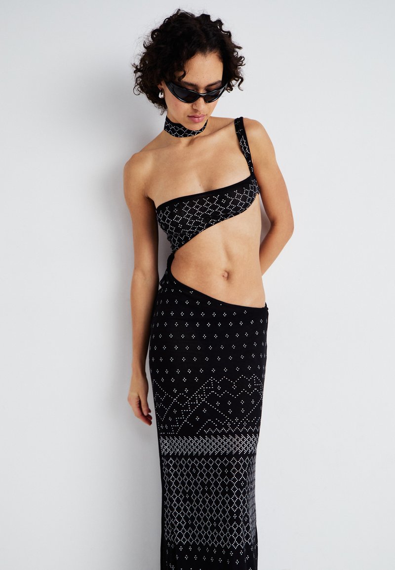 Jaded London ASYMMETRIC TIE KNOT MAXI DRESS - Occasion wear - black -  Zalando.ie