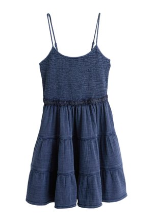 Next, TALL FIT - STRAPPY MINI TIERED DRESS . - Denné šaty - washed indigo blue