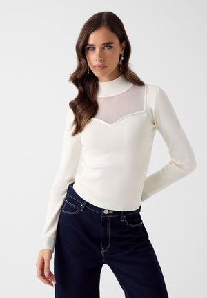 LUCY RHINESTONES - Strickpullover - weiß