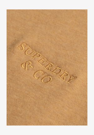 Superdry & Co, SUPERDRY ESSENTIAL STACKED LOGO EMBROIDERED T-SHIRT.. - T-shirt basic - ochre yellow marl yolk yellow