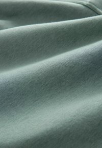 Tejido de color verde claro con una textura suave, que presenta sutiles tonos y pliegues variando, destacando su naturaleza suave y elástica.