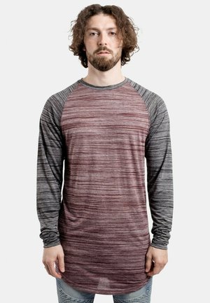 Blackskies BASEBALL  - Tops ar garām piedurknēm - maroon black melange