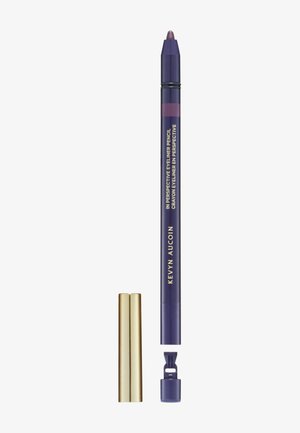 Purple eyeliner pencil with a matte finish, gold and purple casing, featuring a sharpener cap for precise application.