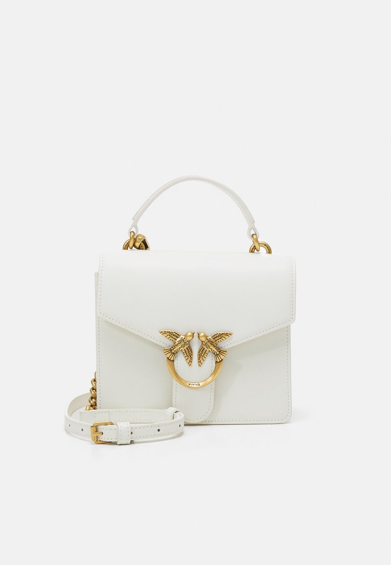 Pinko LOVE MINI TOP HANDLE SIMPLY Across body bag white/gold