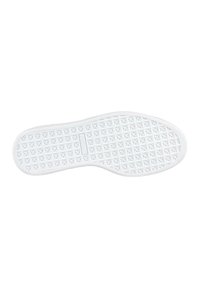 Sole in gomma bianca con una superficie texture e pattern caratterizzati da piccoli triangoli. Bordo arrotondato e bordatura liscia per il comfort.