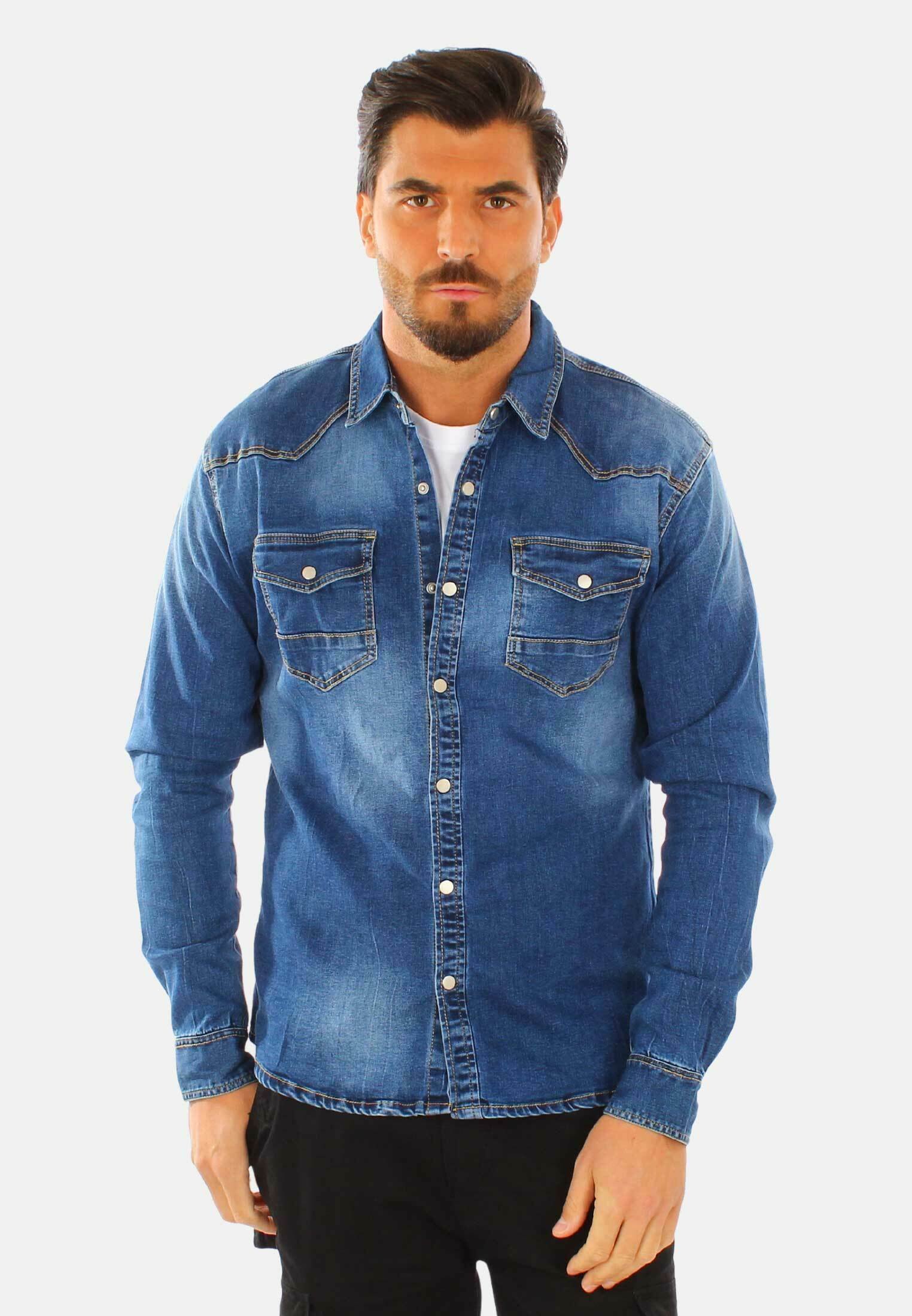 Chemise Denim Homme G.F Ferrè Taille XL - Coton Occasion Très Bon État